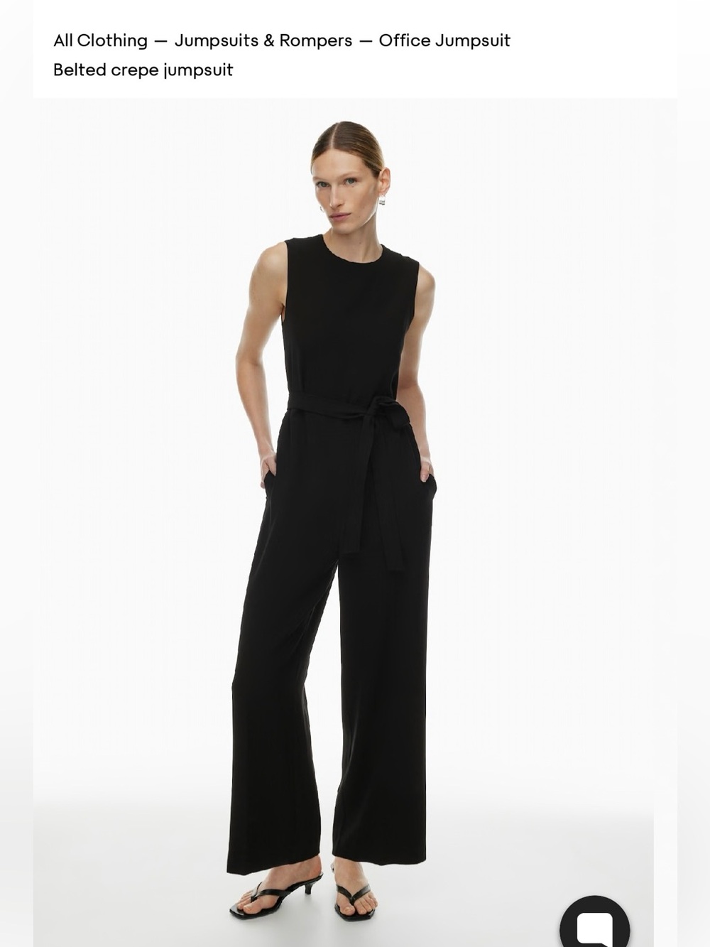 Aritzia Black Sleeveless Jumpsuit